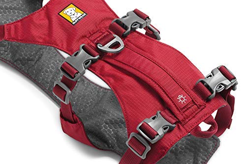 RUFFWEAR Arnés Flagline para Perros, Arnés Reflectante Acolchado Antitirones con Asa - Roca Roja, L/XL