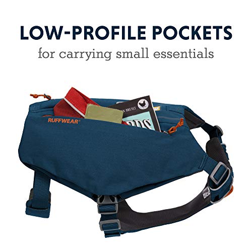 Ruffwear, Arnés para Perro con Bolsillos, Ideal para Pasear o Practicar Senderismo, Antitirones, Perros Medianos, Arnés Switchbak para Perros, Color Luna Azul