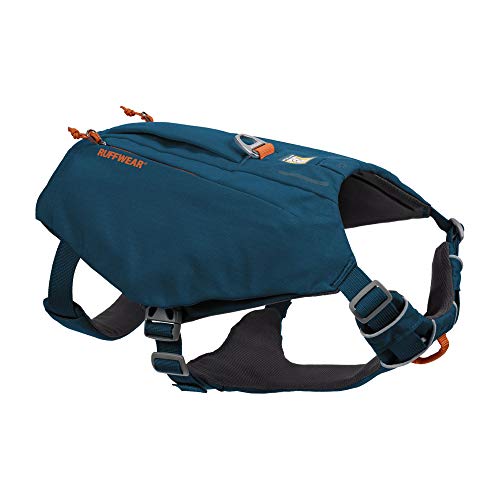 Ruffwear, Arnés para Perro con Bolsillos, Ideal para Pasear o Practicar Senderismo, Antitirones, Perros Medianos, Arnés Switchbak para Perros, Color Luna Azul