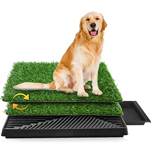 Sailnovo Inodoro para perros con 2 piezas de césped artificial, 63 x 50 cm, inodoro para mascotas, alfombrilla de entrenamiento para mascotas para mascotas pequeñas, perros mayores y animales