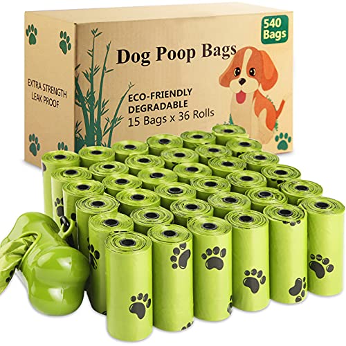 SaiXuan 540 Unidades/36 Rollos Bolsas para Excrementos de Perro con 1 dispensador,Dog Poo BagsFuerte y a Prueba de Fugas Bolsas para Caca de Perro Perfumadas