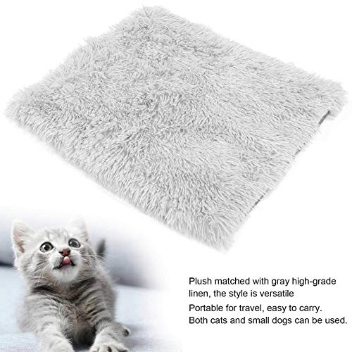 SALALIS Cama para Mascotas 2 en 1, Felpa para Gatos y Cachorros, Cama para Dormir portátil, casa para Invierno cálido (Gris)