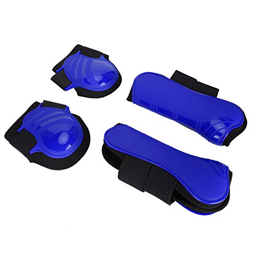 SALUTUYA Protectores de Patas de Caballo engrosados ​​para Proteger Las Patas de los Caballos(Blue, A Set of Medium)