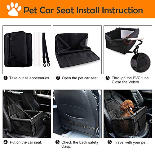 SaponinTree Asiento del Coche de Seguridad para Mascotas Perro Gato, Impermeable Protector de la Cubierta del Asiento del Perro para Viaje, Protector de Asiento de Coche para Mascota Perro Gato