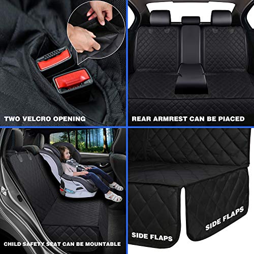 Satisby Funda para Asiento de Coche para Perros para la mayoría de los Coches, con cinturón de Seguridad Ajustable para Perros, Cepillo de Limpieza y Bolsa de Transporte