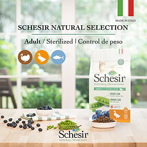 Schesir, Pienso Completo Y Equilibrado para Gatos Adultos, Línea Natural Selection con Alto Contenido En Atún, Croquetas - Formato Bolsa De 4,5 Kg