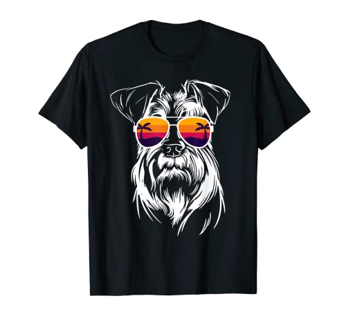 Schnauzer Miniatura Perro Schnauzer miniatura con gafas de Camiseta