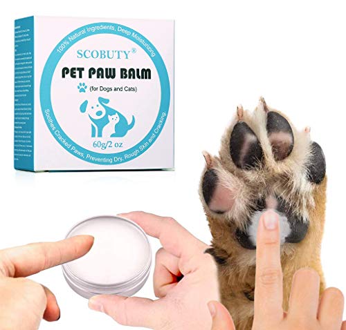 SCOBUTY Bálsamo Mascotas, Bálsamo Perros, Dog Paw Nose Balm, Bálsamo para la Nariz y para Las Patas agrietadas y Que pican de Perros, Protege y Repara Piel Seca y Agrietada, 60g