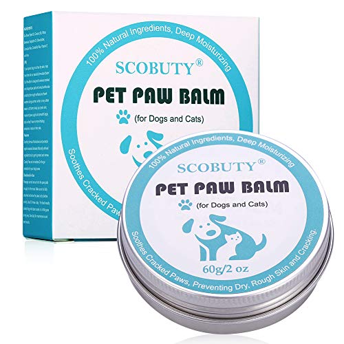 SCOBUTY Bálsamo Mascotas, Bálsamo Perros, Dog Paw Nose Balm, Bálsamo para la Nariz y para Las Patas agrietadas y Que pican de Perros, Protege y Repara Piel Seca y Agrietada, 60g