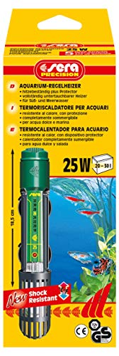 Sera 8700 Normalmente Calefactor 25 W (para 25 L) Cristal de Cuarzo, precisión de Circuito de Seguridad y Protector de Seguridad