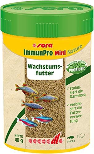 sera ImmunPro Mini Nature 100 ml (48 g) – Alimento probiótico de Crecimiento para Peces Ornamentales de hasta 4 cm