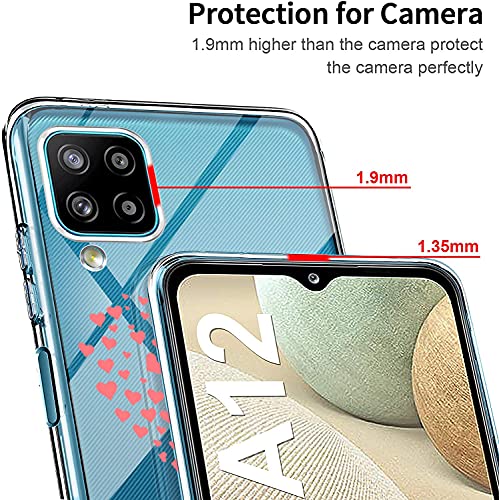 SGKITM Carcasa Samsung Galaxy A12 Transparente Silicona TPU Suave Funda Animal Panda Lindo Elefante Parejas Patrón Estuche Ultra-Delgado Proteccion Caja para Galaxy A12 6,5" (7)