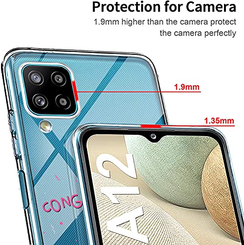 SGKITM Carcasa Samsung Galaxy A12 Transparente Silicona TPU Suave Funda Panda Lindo Elefante Parejas Animal Patrón Estuche Ultra-Delgado Proteccion Caja para Galaxy A12 6,5" (3)