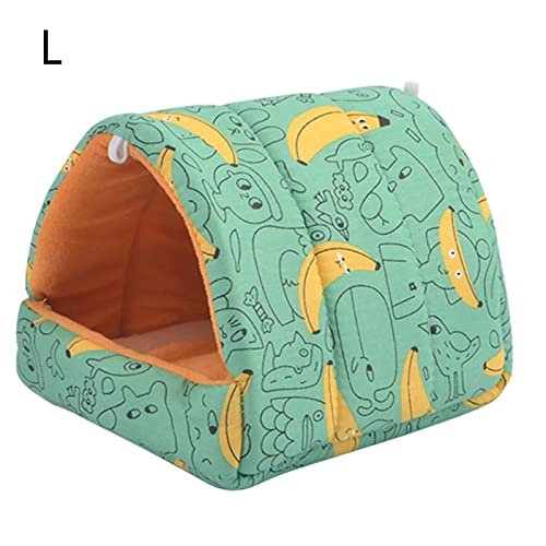 ShapeW Cama de conejillo de indias cálida de felpa para casa, tienda de campaña de cueva, jaula de escondite, accesorios de decoración para azucarero, hámster enano, conejo pequeño