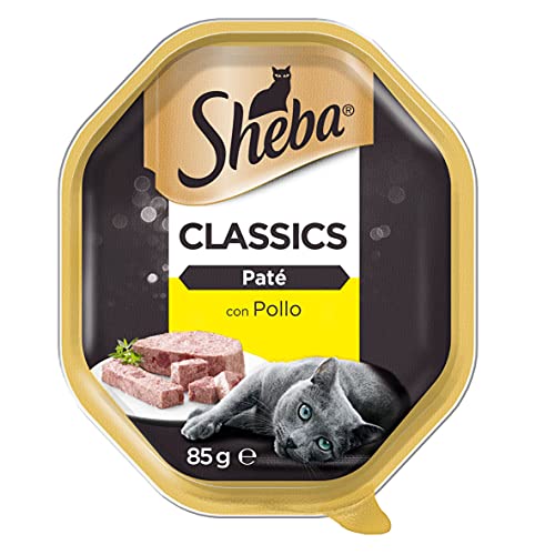 Sheba Paté Classics - Comida para Gatos con Pollo - 22 bandejas de 85 g, Total 1870 g