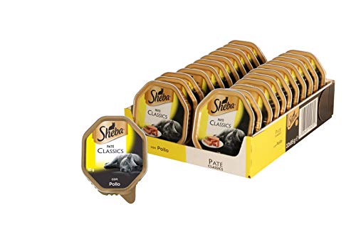 Sheba Paté Classics - Comida para Gatos con Pollo - 22 bandejas de 85 g, Total 1870 g