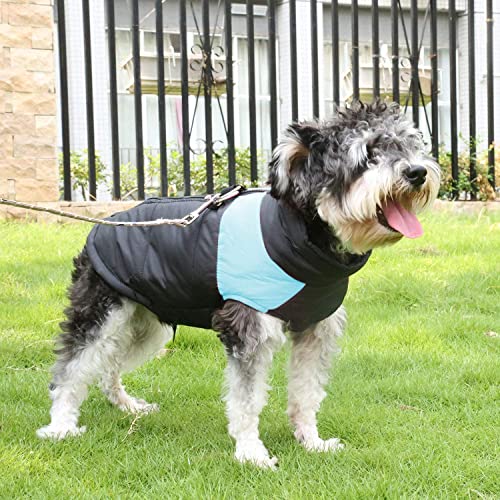 Shinmax Abrigo para Perros Chaqueta Cálida, Traje de Nieve a Prueba de Viento Chaleco para Perros Pequeños y Medianos Forro de Algodón Suave, Chaleco para Mascotas con Arnés con Anillo en D