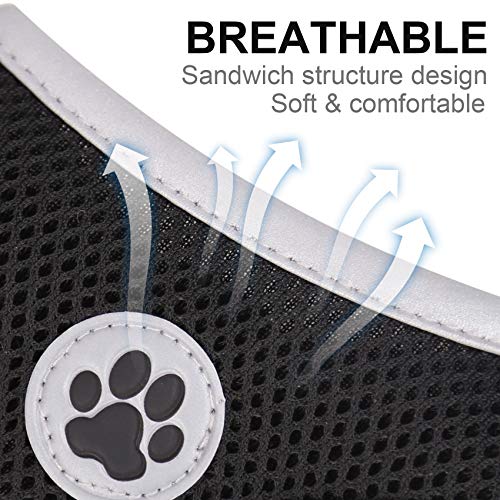 Shinmax Arnes Perro, Arnés para Perros Pequeños Reflectante, Arnés Perro Antitirones Acolchado Suave con Arnés Ajustable para Cachorros de Malla Cómodo Transpirable para Perros Gatos Pequeños Medianos