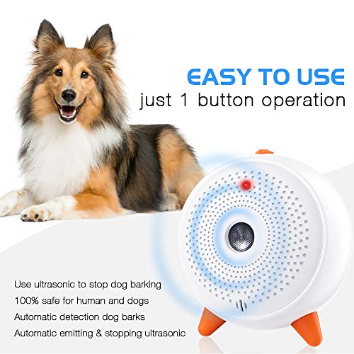 SiBei Antiladridos, Ultrasonidos Ahuyentador de Perros Dispositivo, Automático Antiladridos para Perros, Recargable e Impermeable, Rango de Control de 33 Pies, para Perros Grandes/Pequeño