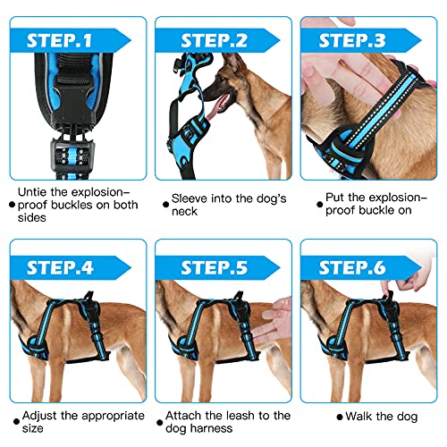 SIBOTER Arnés Perro, Arnes Perro Pequeño con Lineas Reflectante, Arnés Perro Antitirons Transpirable con Control de Manijia, Ideal para Perros Entrenamiento al Aire Libre