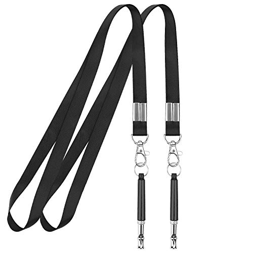 Silbato para Perros con cordón 2PCS, Silbato de Perro Antiladridos Ultrasonico Frecuencias Ajustables Formación Silbato