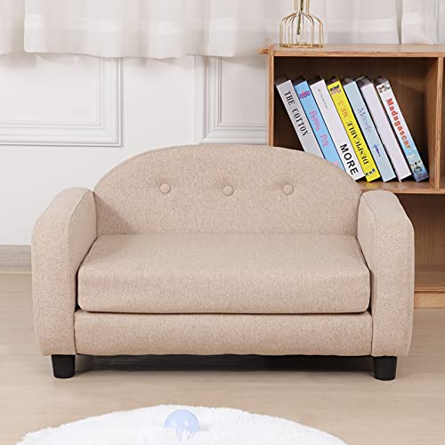 Sillón de mascotas muebles sofá cama para perros sofá acolchado para gatos nuevo modelo loungue teddy (Cream)