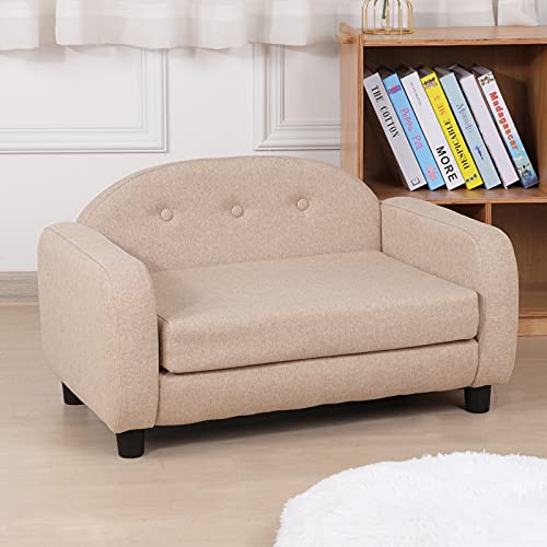 Sillón de mascotas muebles sofá cama para perros sofá acolchado para gatos nuevo modelo loungue teddy (Cream)