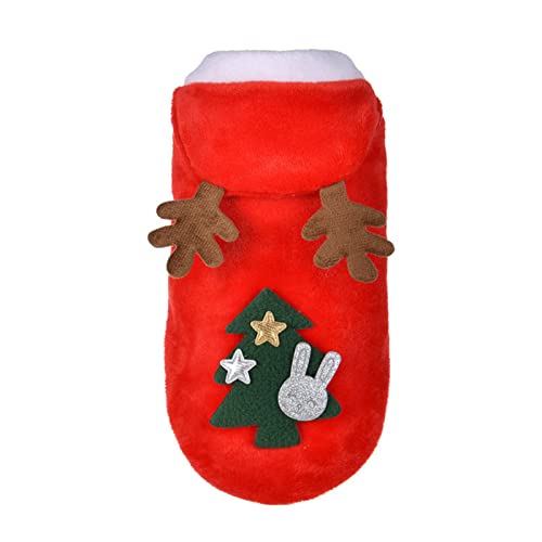 Simpeak Disfraz de Navidad para Perro, Gato Disfraz de Navidad, Suave Engrosamiento, cálido, para Navidad, para Fiestas, Cachorros, Gatos, suéteres de Invierno, Rojo, Talla M