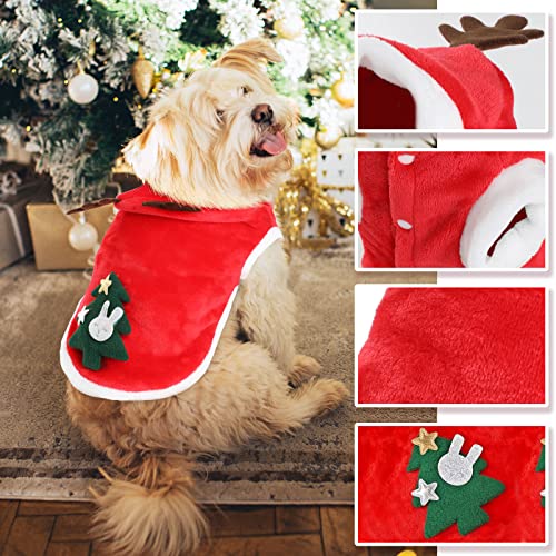 Simpeak Disfraz de Navidad para Perro, Gato Disfraz de Navidad, Suave Engrosamiento, cálido, para Navidad, para Fiestas, Cachorros, Gatos, suéteres de Invierno, Rojo, Talla M