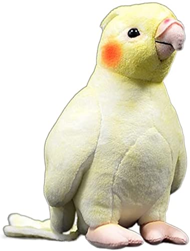 SINYUE 18 cm Real Life Grey CockatielMini Extra Soft Lifelike Parrots Peluche de pájaros de animales Regalos Color: 2 unidades, altura: 18 cm (tamaño mini) (tamaño pequeño), color: Geel)