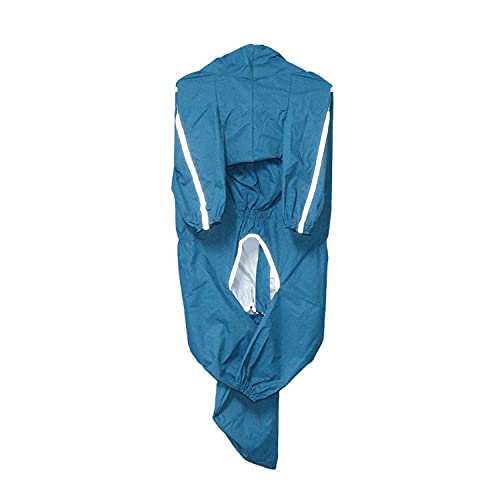 SIQI Pet Supplies 4 patas protección completa del vientre para perro grande impermeable cola impermeable Golden Retriever Poncho de perro mediano y grande para perro de perra azul ||| 11XL