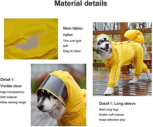 SIQI Pet Supplies 4 patas protección completa del vientre para perro grande impermeable cola impermeable Golden Retriever Poncho de perro mediano y grande para perro de perra azul ||| 11XL