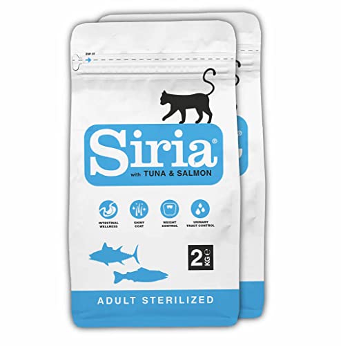 Siria Pienso con Atún y Salmón 4 kg (Set 2 Bolsas de 2 Kg) Comida para Gatos Adultos Esterilizados