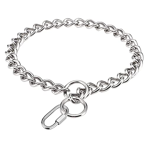 SIVEIS Collar para Perros de Acero Inoxidable, Collare de Adiestramiento para Perros Ajustable con Hebilla, Collar de Metal de Perros Cachorro Medianos y Grandes (5.0mm*60cm)