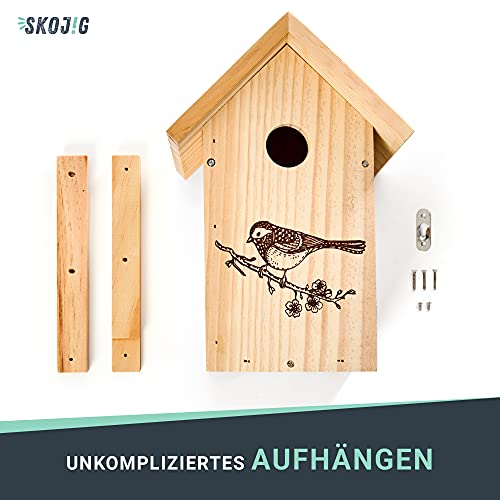 Skojig Casa para pájaros con diseño/Techo a Dos Aguas