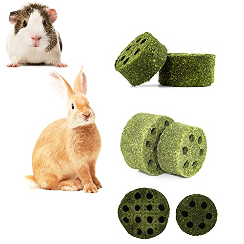 SKXZK Juguete de Conejo, Juguetes para Masticar Mascotas, Natural Timothy Pasteles de Hierba Cuidado Molar Juguete para Hamster Conejillo de Indias Chinchilla Conejos (L : (2,5 x 1,3 Pulgadas))