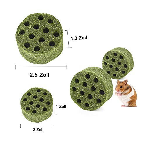 SKXZK Juguete de Conejo, Juguetes para Masticar Mascotas, Natural Timothy Pasteles de Hierba Cuidado Molar Juguete para Hamster Conejillo de Indias Chinchilla Conejos (L : (2,5 x 1,3 Pulgadas))