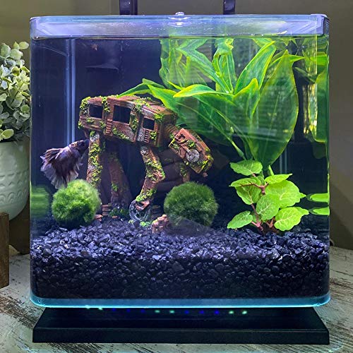 SLOCME Acuario At-At Imperial Walker Todo Terreno Blindado Transporte Decoraciones - Tanque de Pescado Robot de Resina Betta Fish Hide Ornamento de Cueva