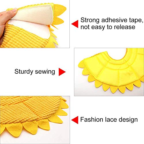 SLSON Collares protectores para gatos y collares ajustables en forma de cono para collares curativos para la recuperación de las feritas de compañía, con motivo de girasol amarillo (S)