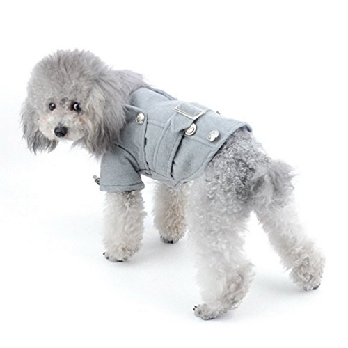 SMALLLEE_LUCKY_STORE - Abrigo de Lana con Cuello de Pelo para pequeños Perros o Gatos cómodo Chaquetas para otoño e Invierno Chihuahua Pomerania Ropa de Abrigo