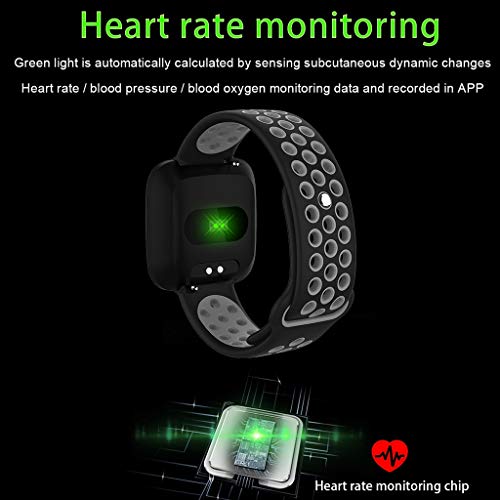 Smartwatch Pulsera de Actividad para Mujer Hombre, Reloj Inteligente IP68 Deportivo, Monitor de Ritmo Cardíaco en Tiempo Real, Sueño, Podómetro, Calorías, Notificación SMS para Android iOS,Blanco