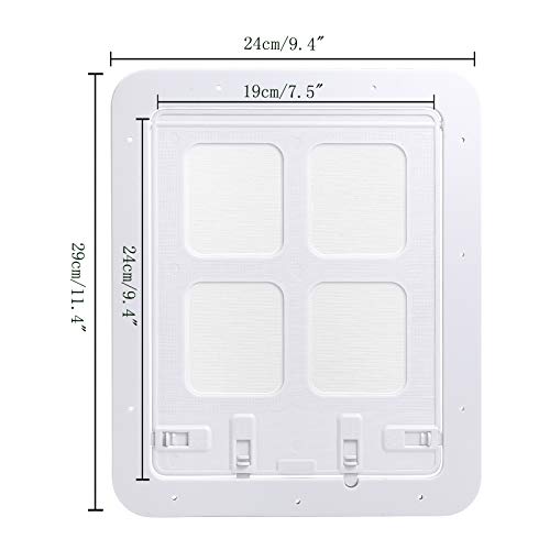 Smilelove Puerta de Mascota, Colgajo de Gato, Puerta Mosquitera,Trampilla para Mascotas con Bloqueo de 4 Direcciones, Mosquitera para Perros Pequeños (Tamaño Exterior: 24 x 29 cm Blanco M)