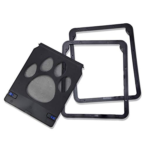 Smilelove Puerta Pantalla para Perros–Puerta Mascotas para Mosquitera con Solapa Magnética para Puertas Exteriores, Puerta de Mascotas con Cerradura para Gato y Perro (Klein 24x29 cm)