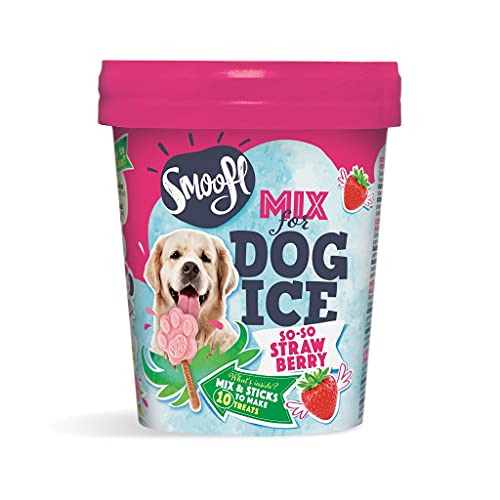 Smoofl Premium Snacks para Perros Sabor Fresa - Helado para Perros como Snack. Refresco en Verano - Golosina Saludable para Perros con Efecto Refrescante