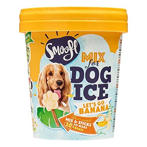 Smoofl Premium Snacks para Perros Sabor Platano - Helado para Perros como Snack. Refresco en Verano - Golosina Saludable para Perros con Efecto Refrescante