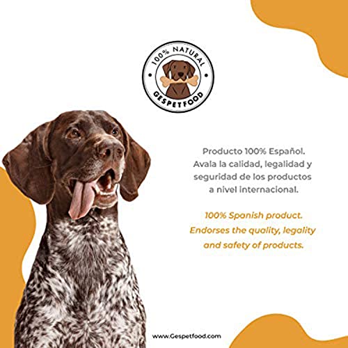 Snack Deshidratado para Perros - Pezuña de Vaca - Bolsa de 1,8 kg - 24 Uds. Aprox. - 100% Carne de Ternera - Sabor Único - Encías Saludables - 100% Natural - Fabricado en España - GESPETFOOD