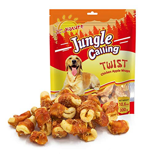 Snacks Molar para Perros,Piscolabis Deliciouso para Limpiar los Dientes, Regalo después del Entrenamiento, Rodajas de Manzana Envueltas por Carne de Pollo