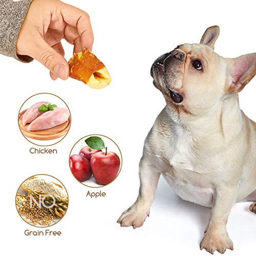 Snacks Molar para Perros,Piscolabis Deliciouso para Limpiar los Dientes, Regalo después del Entrenamiento, Rodajas de Manzana Envueltas por Carne de Pollo