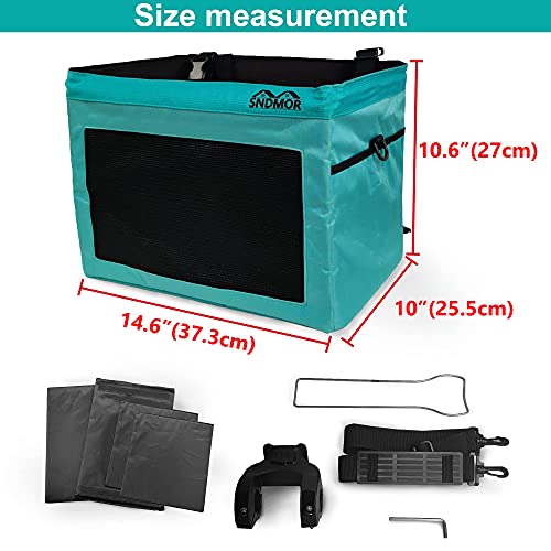 SNDMOR Canasta de Bicicleta para Mascotas-Canasta para Bicicleta para Perros-Cesta de Bicicleta para Mascotas extraíble-Plegable Carga máxima 4,5 kg(Cian)