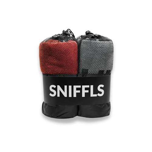 Sniffls® Toalla para perros prémium (pack de 2, suave y lavable), extra absorbente y de secado rápido para perros pequeños y grandes, accesorio perfecto para perros con práctica bolsa